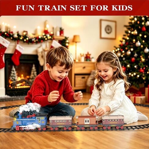 Electric Train Set for Kids Ages 4-8, Steam Train Toys, Battery Train Set in Saudi Arabia