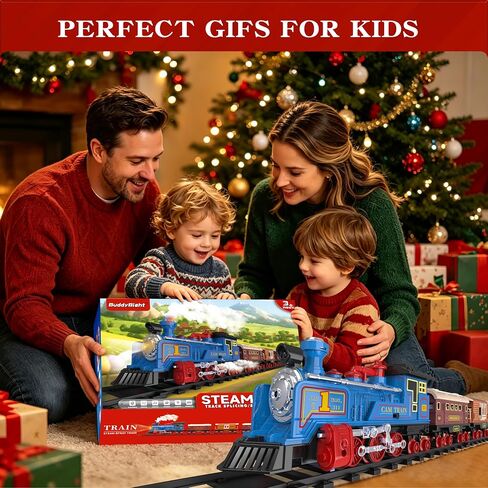 Electric Train Set for Kids Ages 4-8, Steam Train Toys, Battery Train Set in Saudi Arabia