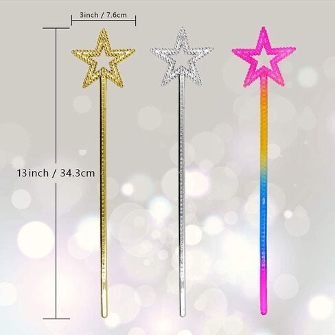 3 Pcs Star Wands Fairy Princess Wand for Girls Birthday Party Dress Up in Saudi Arabia