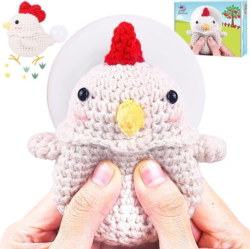 Crochetta Crochet Kit for Beginners Adults - Complete Starter Set with Crochet Hooks, Scissors, Stitch Markers + 12-Colored Yarn 45-50 Yards (20g) per Color in Saudi Arabia