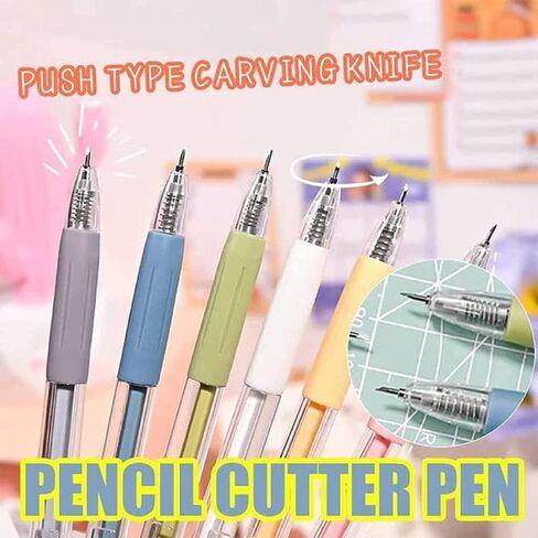 6pc Knife Pen Craft Cutting Tools, Pen Knife for Crafts, Creative Retractable Hobby Knife Pen, Exacto Knife Pen Cute, Thin Blade for Art Paper Scrapbook, Paper Pen Cutter, Pen Cutter Tool in Saudi Arabia