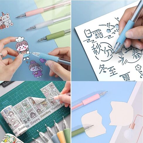 6pc Knife Pen Craft Cutting Tools, Pen Knife for Crafts, Creative Retractable Hobby Knife Pen, Exacto Knife Pen Cute, Thin Blade for Art Paper Scrapbook, Paper Pen Cutter, Pen Cutter Tool in Saudi Arabia
