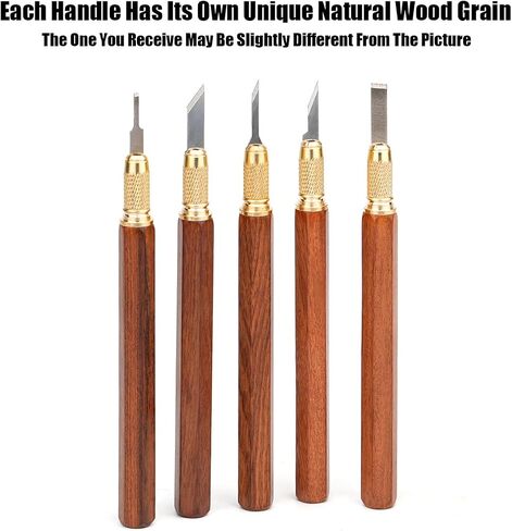 TOOLCOOL Precision Craft Knife Exacto Knife Hobby Knife Set Wooden Handle With 10 Pcs SK5 Steel Blades And Blade Cover For Carving Modeling Scrapbooking Stencil And Art Projects in Kuwait