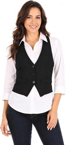 Women's Dressy Casual Versatile Racerback Vest Tuxedo Suit Waistcoat Made in USA in Kuwait