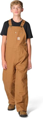 Carhartt boys Bib Overalls (Lined and Unlined),Carhartt Brown, 16 in Kuwait