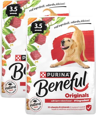 Purina Beneful Originals Natural Dry Dog Food, Beef, (4) 3.5 lb Bags in Kuwait