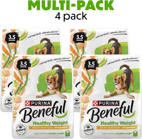 Beneful Purina Healthy Weight Dry Dog Food, Chicken, (4) 3.5 lb Bags in Kuwait