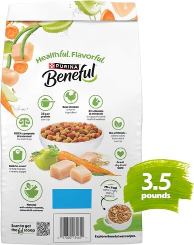 Beneful Purina Healthy Weight Dry Dog Food, Chicken, (4) 3.5 lb Bags in Kuwait