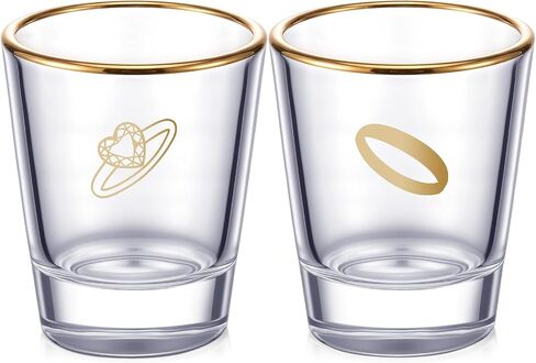 Bride and Groom Glasses 2 Pieces Ring Finger Wedding Wine Glasses Funny Bride Wine Glass 2 oz Wine Glasses Mr and Mrs Engagement Gifts Stemless Wine Glass for Newlyweds Couples in Kuwait