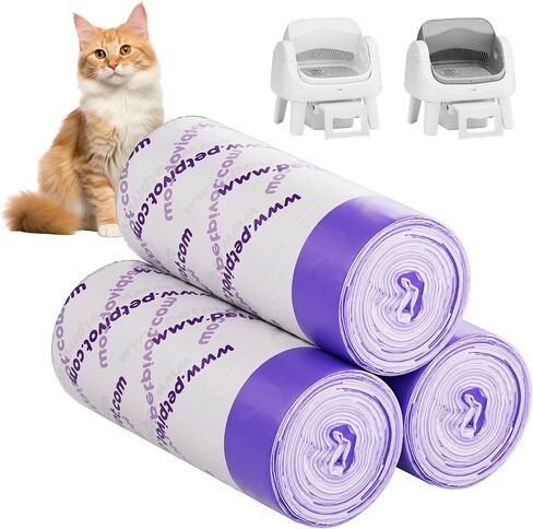 PetPivot AutoScooper 12 Replacement Litter Liners, Heavy-Duty Drawstring Bags for AS12 Automatic Cat Litter Box, 3 Rolls (60 Count) in Kuwait
