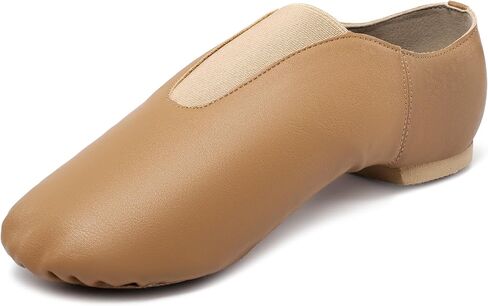 Linodes Women's Leather Upper Jazz Shoe Slip-on with Elastic Top Piece in Kuwait