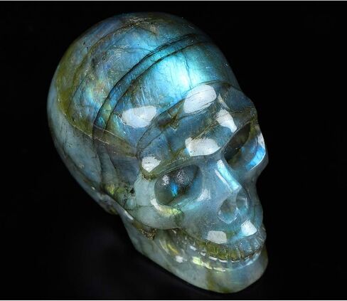 Skullis 2.0" Labradorite Crystal Skull, Hand Carved Gemstone Fine Art Sculpture, Reiki Healing Stone Statue. 1290B in Kuwait