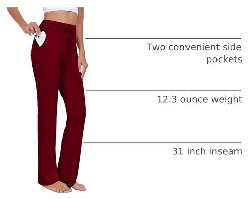 ADANIKI Womens Yoga Pants with Pockets Straight-Leg Loose Comfy Modal Drawstring Lounge Running Long Active Casual Sweatpants in Kuwait