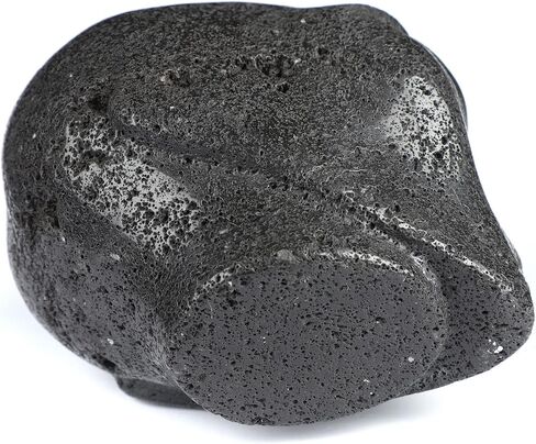 Skullis 4.1" Hot Lava Stone Star Being Female Alien Crystal Skull Companion with Labradorite Eyes, Hand Carved Gemstone Fine Art Sculpture, Reiki Healing Stone Statue.1643 in Kuwait
