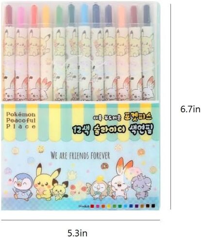 Pikachu 1Pack, 12Count Colored Pencil Set Twistable Crayons(Package May Vary) in Kuwait