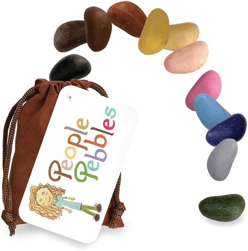 Crayon Rocks Multicultural Skin Tone Crayons for Kids - 12 Diverse Colors, Natural Soy Wax, Ergonomic Pebble Shape for Toddlers, Non-Toxic Art Supplies in Kuwait