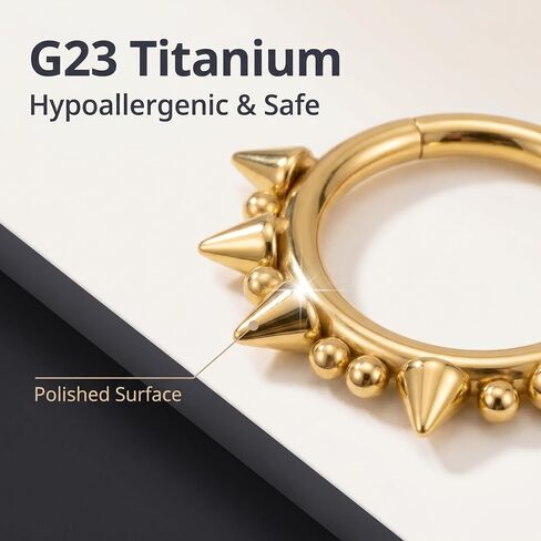 HeraBPJW 14G 16G Septum Jewelry G23 Titanium Septum Rings Spiked Cartilage Helix Earrings Hinged Segment Seamless Clicker Nose Rings Daith Piercing Jewelry in Saudi Arabia