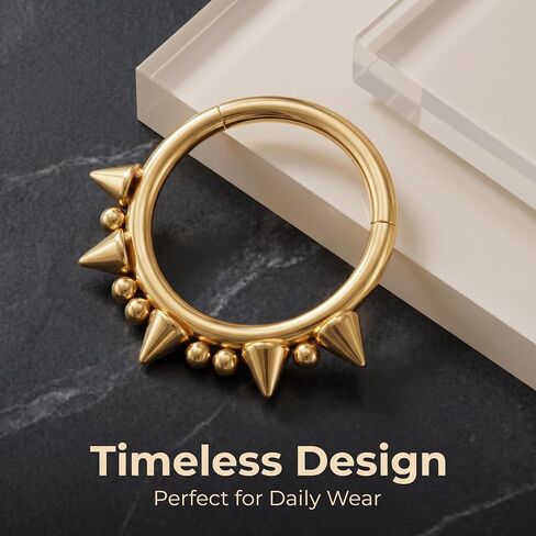 HeraBPJW 14G 16G Septum Jewelry G23 Titanium Septum Rings Spiked Cartilage Helix Earrings Hinged Segment Seamless Clicker Nose Rings Daith Piercing Jewelry in Saudi Arabia
