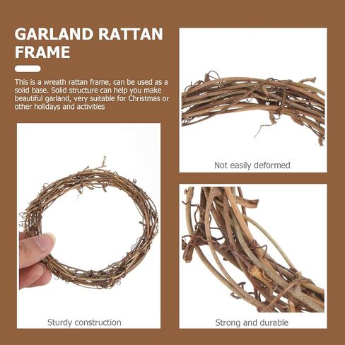 Wreath DIY Hoop 10pcs Rattan Frame for Christmas Xmas Decor in Kuwait