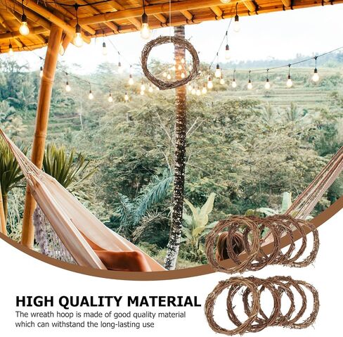 Wreath DIY Hoop 10pcs Rattan Frame for Christmas Xmas Decor in Kuwait