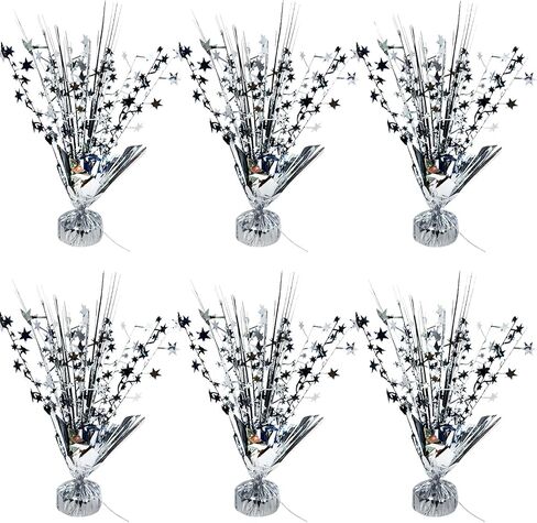 6 Pack Metallic Foil Spray Table Centerpiece Decoration Star Brust Glitter Table Topper Decor for Birthday Graduation Holiday Christmas New Year's Eve Celebration Party Supplies Gold and Blue in Saudi Arabia