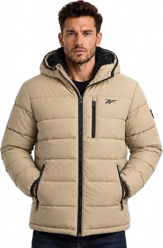 Reebok Mens Winter Jacket - Heavyweight Sherpa Lined Puffer Parka Mens Winter Coat - Insulated Quilted Ski Jacket for Men in Kuwait