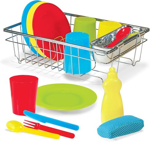 Melissa & Doug Lets Play House Wash and Dry Dish Set, 4 Place Settings in Saudi Arabia