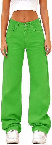 Vintage Jeans for Women Teen Girl High Waisted Relaxed Fit Straight Leg Baggy Boyfriend Jeans in Saudi Arabia