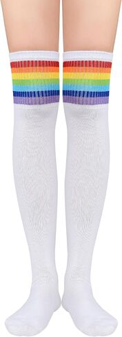 Azue Women Non Slip Thigh High Socks Fashion Tube Stockings above Knee Cosplay Socks in Kuwait