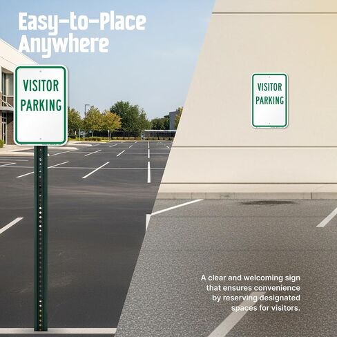 SmartSign Visitor Parking Sign - 2 Pack, 18 x 12 inch, 2mm Aluminum Composite, Pre-Drilled Holes, Made in USA, Green and White in Kuwait