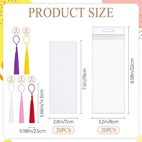 Milkary 60PCS Cross Stitch Bookmark Kit, Blank Needlepoint Bookmark for DIY in Kuwait
