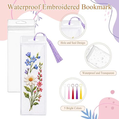 Milkary 60PCS Cross Stitch Bookmark Kit, Blank Needlepoint Bookmark for DIY in Kuwait