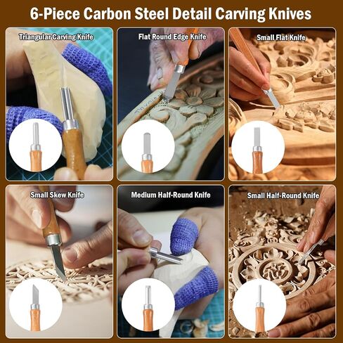 Wood Carving Kit for Beginners, 28Pcs Wood Carving Tools with Storage Bag in Kuwait