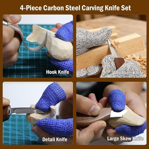 Wood Carving Kit for Beginners, 28Pcs Wood Carving Tools with Storage Bag in Kuwait