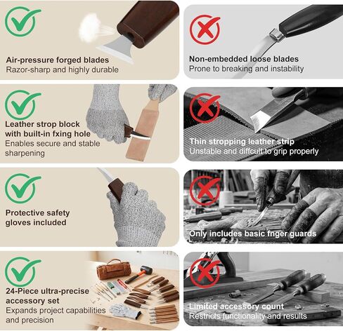 Wood Carving Kit, 25Pcs Wood Carving Tools with Thick Leather Storage Bag in Saudi Arabia