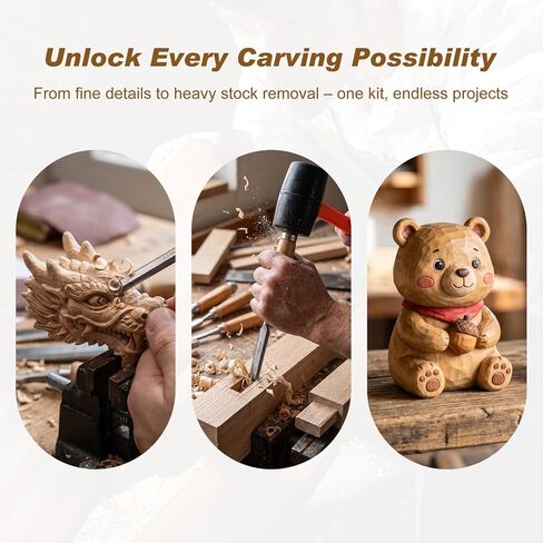 Wood Carving Kit, 25Pcs Wood Carving Tools with Thick Leather Storage Bag in Saudi Arabia