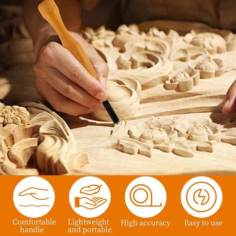 5 Pcs Wood Handle Linocut Carving Tool Set, V Shaped Chisel for Printmaking in Saudi Arabia