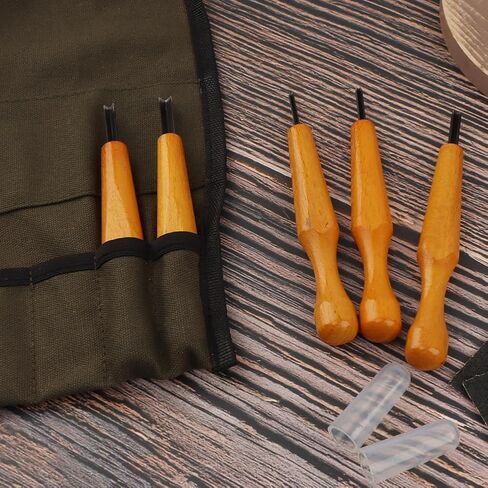 5 Pcs Wood Handle Linocut Carving Tool Set, V Shaped Chisel for Printmaking in Saudi Arabia