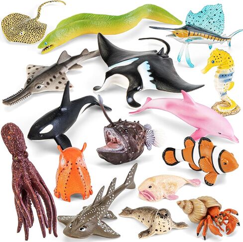 10PCS Ocean & Freshwater Fish Toy Figures Set Sea Aquarium Decor in Saudi Arabia