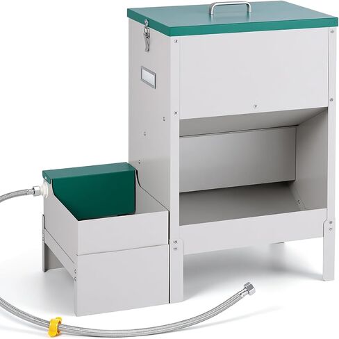 40-50lb Dog Self Feeder Outdoor Automatic Dog Feeder and Water Raised 6L Water Bowl Dispenser Auto Metal Gravity Dog Feeder 3.94" Elevated Animal Feeder Feeding Station for Large Breed in Saudi Arabia