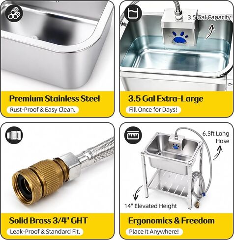 Automatic Dog Water Bowl Dispenser 3.5Gal Auto-Fill Pet Waterer in Saudi Arabia
