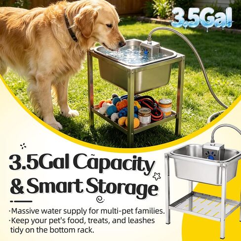 Automatic Dog Water Bowl Dispenser 3.5Gal Auto-Fill Pet Waterer in Saudi Arabia