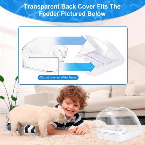 Rear Cover for Automatic Microchip Pet Feeder - Prevents Other Pets Stealing Food from the Back of the Feeder When the lid is Open in Kuwait