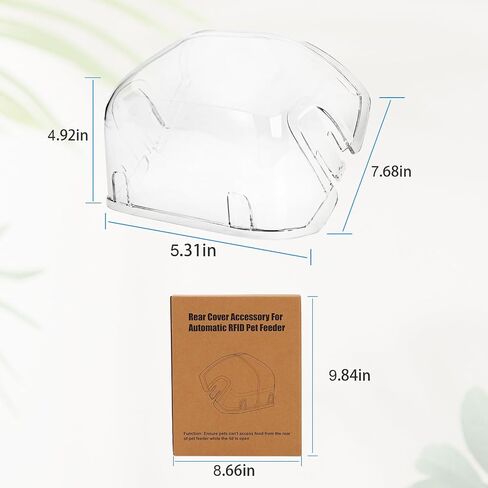 Rear Cover for Automatic Microchip Pet Feeder - Prevents Other Pets Stealing Food from the Back of the Feeder When the lid is Open in Kuwait