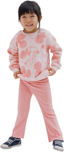 Disney Minnie Mouse Mickey Mouse Girls Fleece Sweatshirt and Flare Leggings Outfit Set Toddler to Little Kid in Kuwait