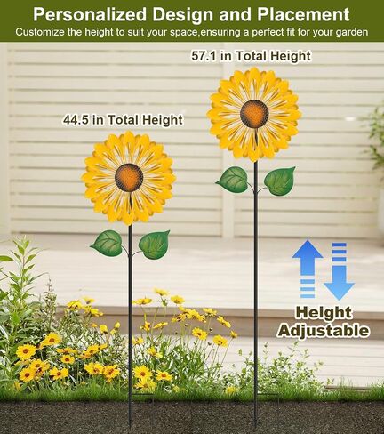 Wind Spinner Outdoor, Yard Decorations Outdoor, Sunflower Garden Decor in Kuwait