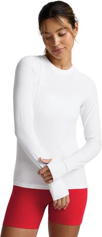 Beyond Yoga Womens Classic Crew Pullover Blue Gem Heather XL One Size in Kuwait