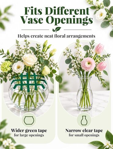 4 Floral Tape, Green 1/2" and Clear 1/4" Waterproof Florist Tape,33 Yd Each in Saudi Arabia