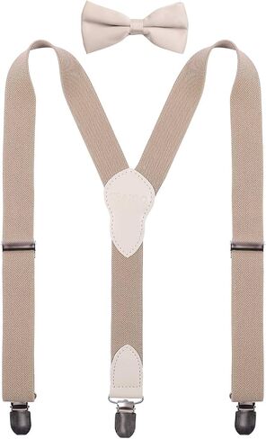 Men's Boys' Suspenders and Bow Tie Set Adjustable in Kuwait