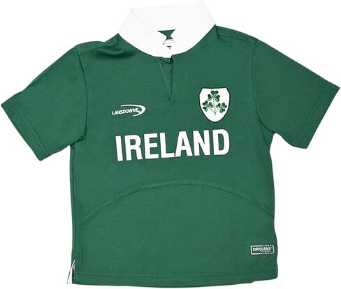 Lansdowne Green Ireland Shamrock Crest Performance Short Sleeve Kids Rugby Shirt in Kuwait
